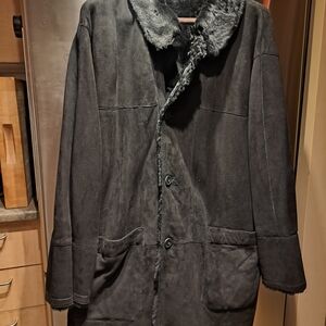 Men's Black Shearling Coat